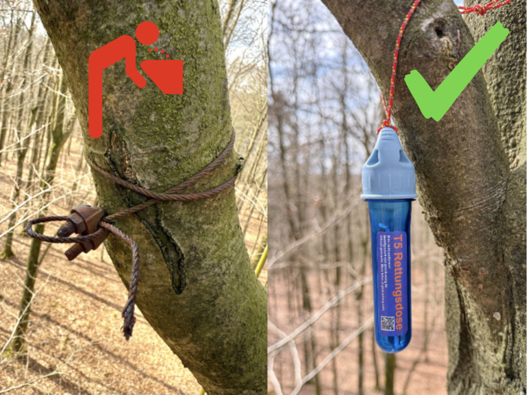 So einfach. Rettungsdose anbringen