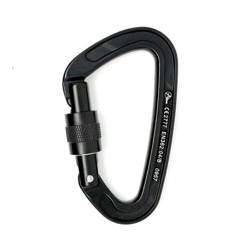 Classic D Schraubkarabiner in schwarz