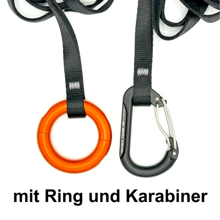 all in: geoclimbing Supa Sling Variante mit Lastenring und Karabiner