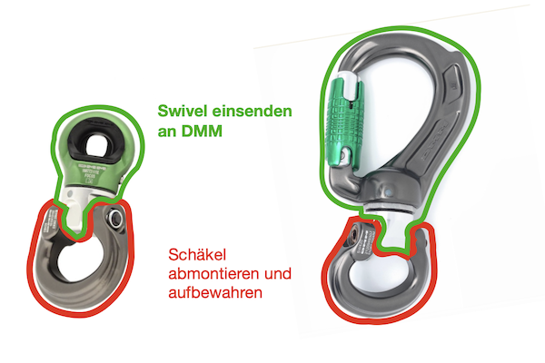 Swivel gehen ohne Schäkel in den Rückversand